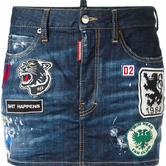 DSQUARED Dresses & Skirts - Dsquared2 Patches Mini Denim Skirt
